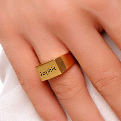 Personalized gold engraved jewelry factory bulk custom engraving rings with name accessories wholesale vendors